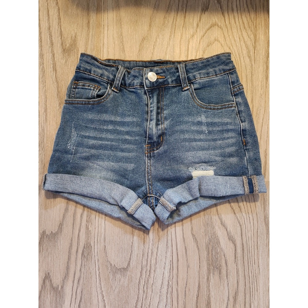 Shein Distressed‎ Cuffed Jean Shorts Junior's Petite Size XS